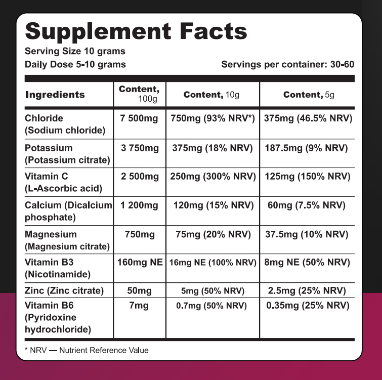 Hydration Electrolyte Powder Drink (Mixed Berries) FREE UK SHIPPING